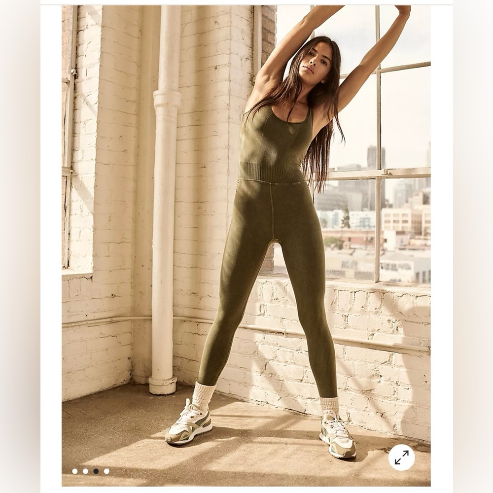 Free People Movement Good Karma Onesie XS/S grey sage color